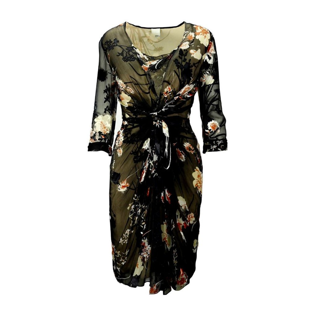 NWT $625 3.1 Phillip  Floral Silk velvet drape dress